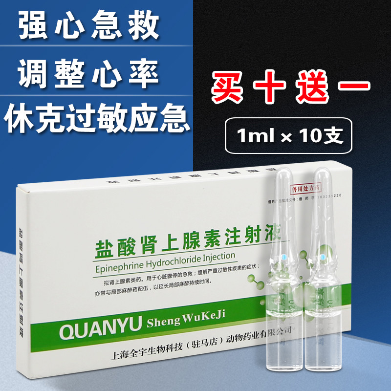 牧丰康药业肾上腺素兽用肾上腺素注射液兽用强心针急救升温抗过敏樟脑