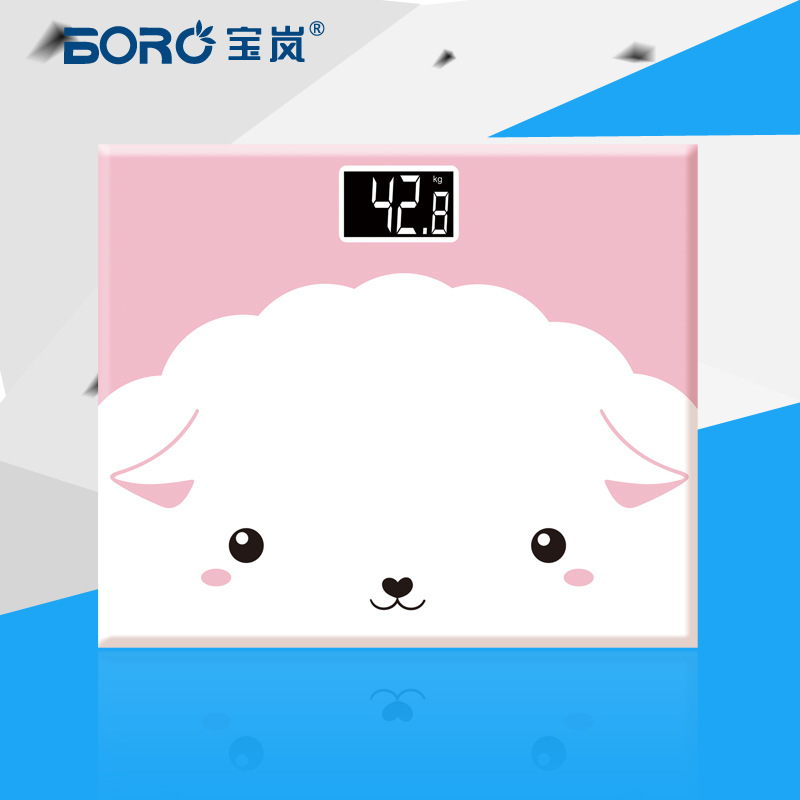 宝岚迷你卡通电子秤可爱人体健康体重秤粉羊羊电子称送礼物佳品 粉羊