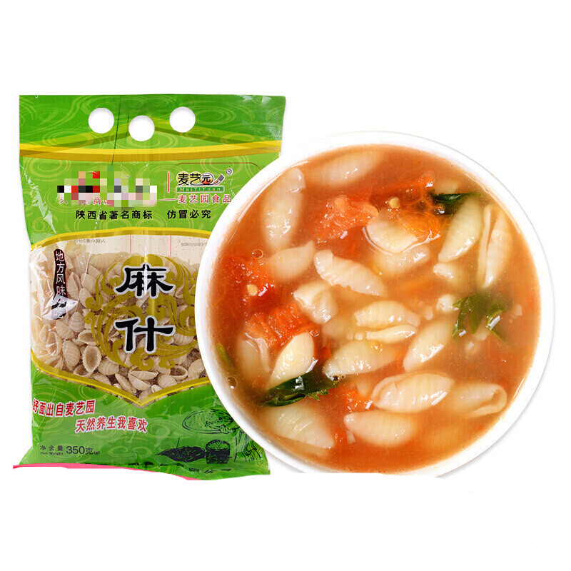 麦艺园(maiyiyuan) 麻食陕西350g*5袋装手工海螺猫耳朵面疙瘩西安速食