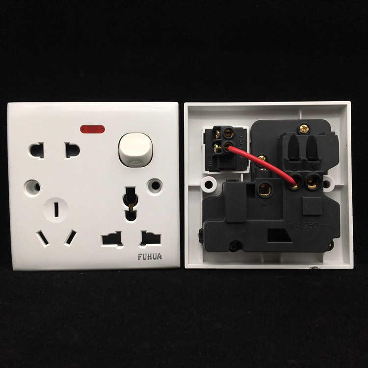 多功能插座带开关插座86型一开八孔二三三插座带开关墙壁面板 10a面板