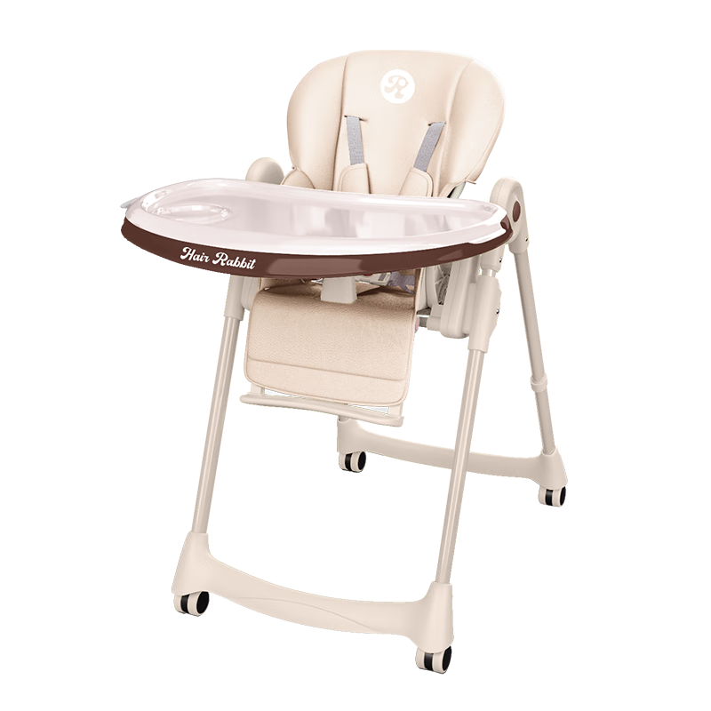 HAIR RABBIT 宝宝餐椅多功能可折叠便捷式婴儿餐桌椅儿童宝宝吃饭椅子家用 伯里黄-尊享款10043286436574