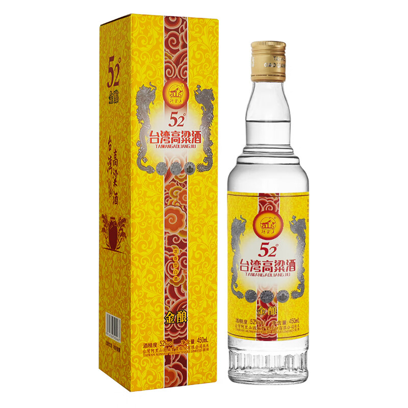 阿嵔山台湾风味高粱酒 浓香型白酒 陈年 纯粮酒 粮食酒 送礼佳品  52度 450mL 1瓶 金酿品尝装