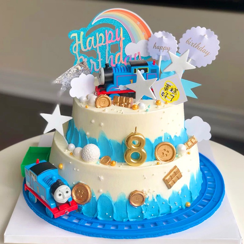 托马斯双层蛋糕h款 10英寸动物奶油