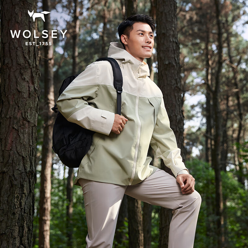 WOLSEY-DUEL硬壳风雨夹克防风防泼水外套春秋户外防寒登山服男士 暗夜黑色 XL 180