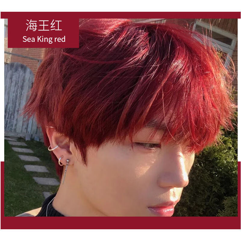 爱琳伊尔染发剂男士专染发膏2021流行色男生染头发性 海王红【无需