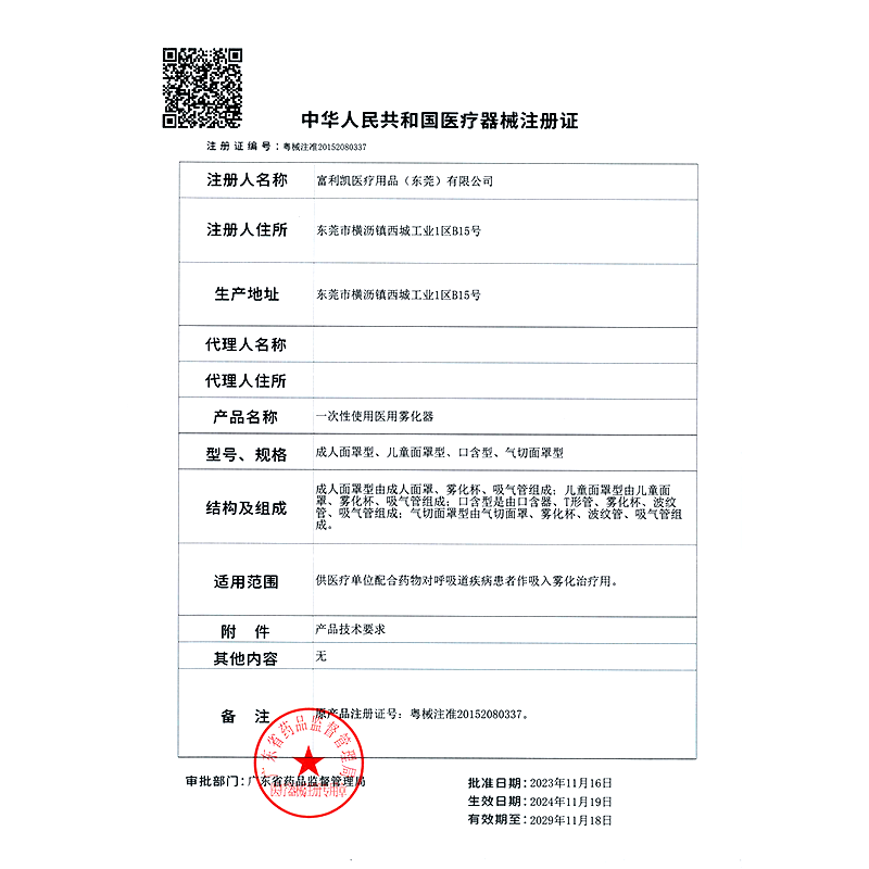 NICEBELLE一次性使用医用雾化器及管路雾化面罩MaxiNeb英国富利凯flexicare 儿童面罩型(非气切）
