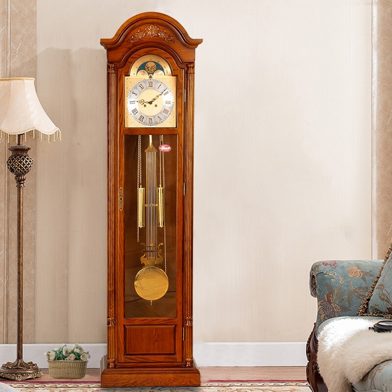 三五牌德国机芯椴木三音八音机械落地钟美式欧式客厅摆钟中式座钟