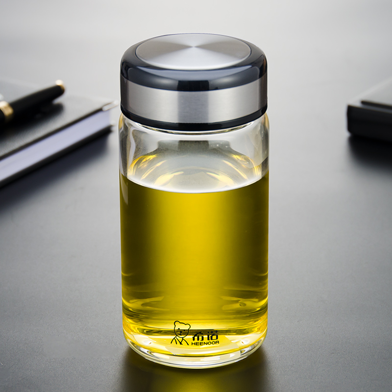 男女士办公泡茶杯带盖车载便携简约时尚水杯 本色-390ml【xn-7555】