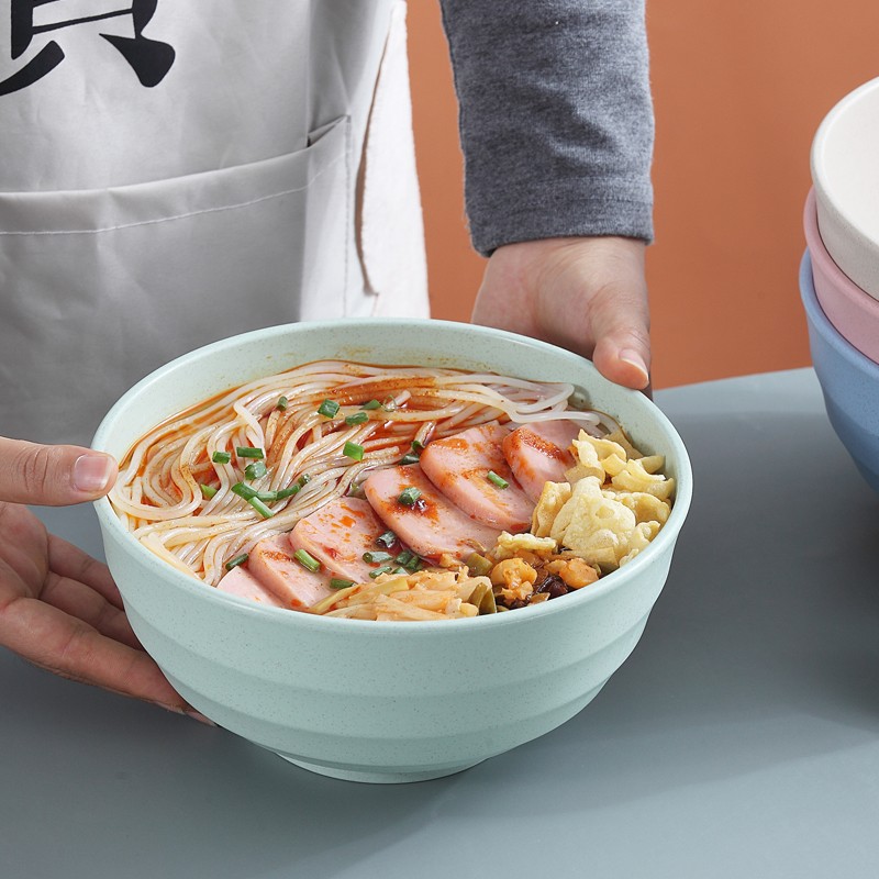 巧居巧具特大号饭碗泡面碗汤碗沙拉碗微波炉碗面条碗单个大碗 两个装【蓝色】