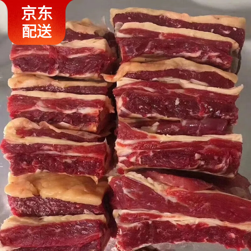舍曼内蒙古黄膘牛排 散养黄牛肉牛肋排牛仔骨新鲜生牛肉 牛肋排（每块10厘米左右） 5斤+（韭菜花酱炖肉料）