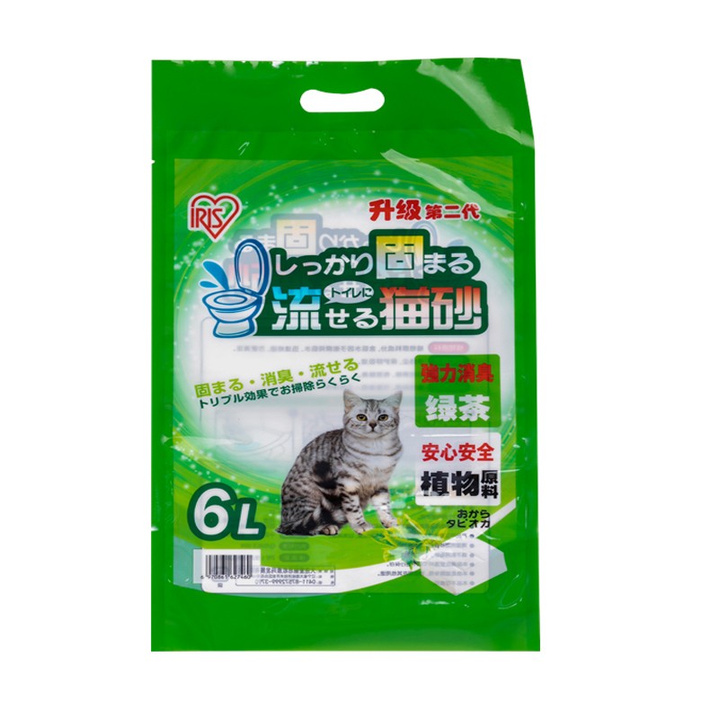 爱丽思(iris)豆腐猫砂豆腐砂原味爱丽丝猫沙绿茶味结团可冲厕所6l