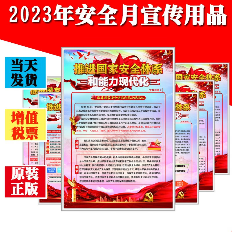 推进国家安全体系和能力现代化宣教挂图6张/套2023年安全月主题宣传