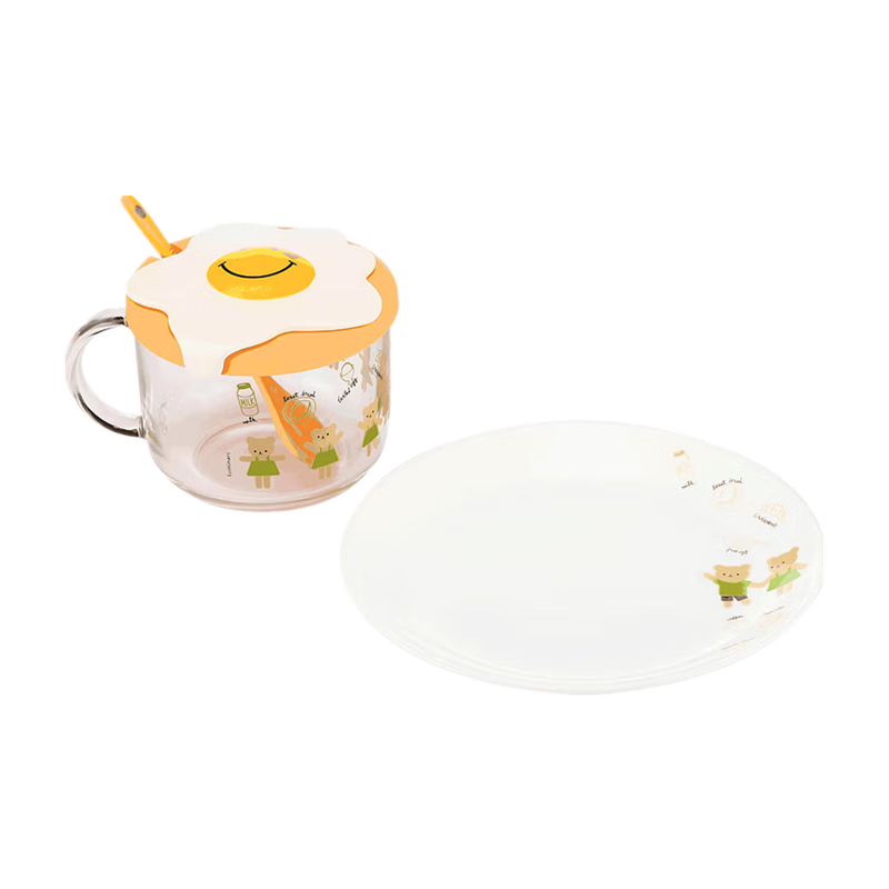 乐美雅（Luminarc）儿童餐具整套水杯碟盘勺子餐具套装温感变色把杯3件套凯恩萝莉熊