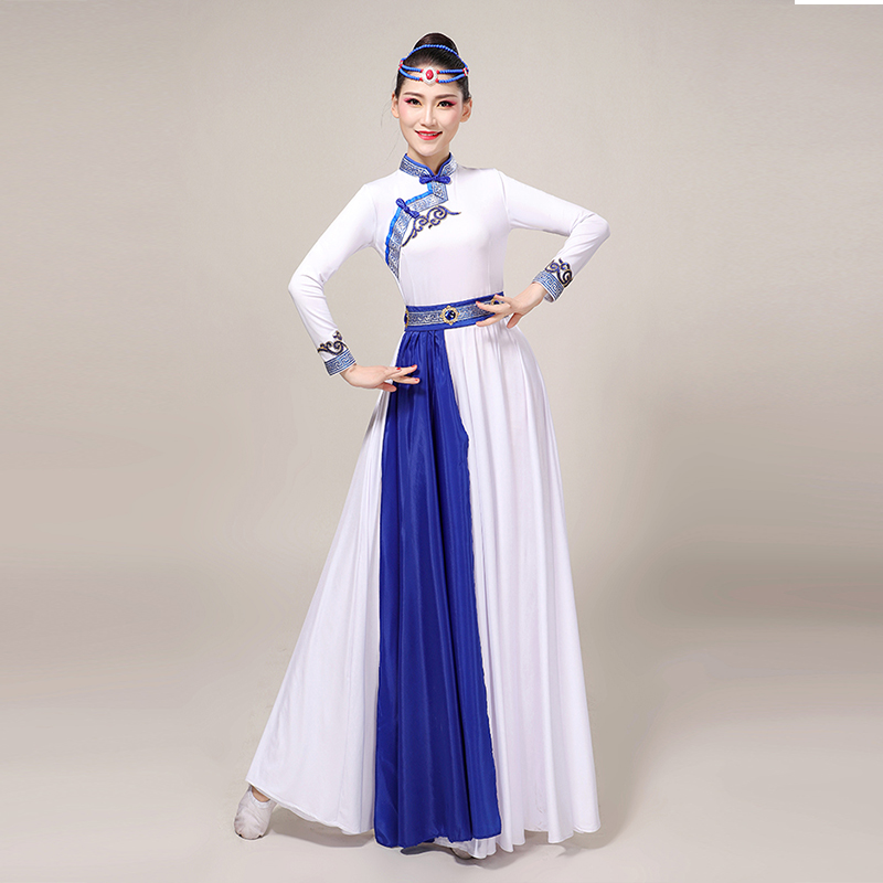 蒙古族舞蹈服表演服台演出服装女现代少数民族风服饰成人艺考舞蹈大摆
