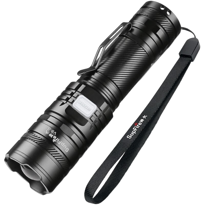 X火（supfire） V8-S P90 强光手电筒 变焦远射USB充电式 家用便携 户外骑行灯