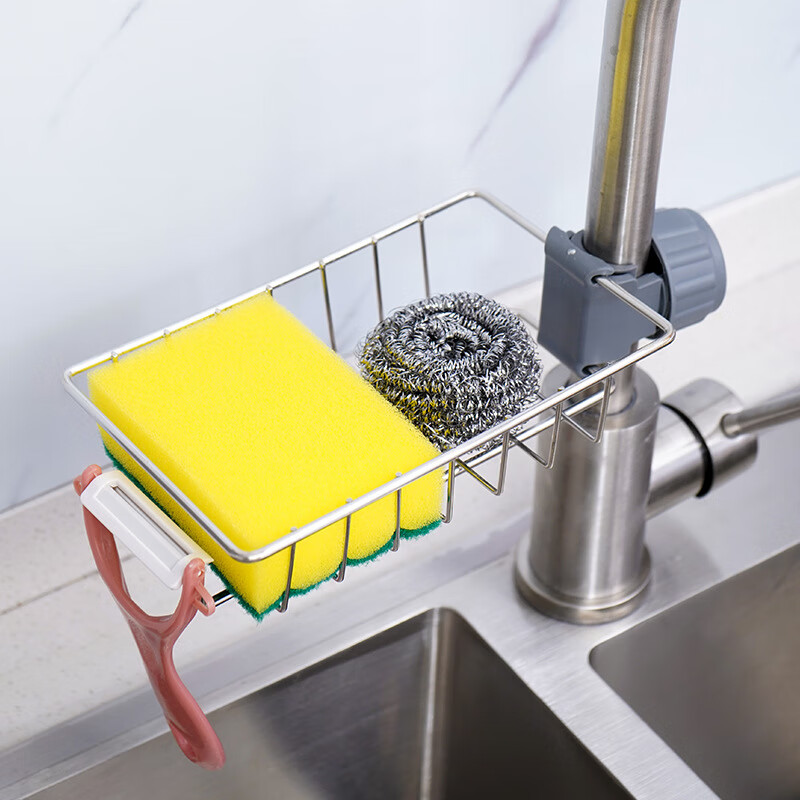 羋碩廚房水龍頭置物架洗碗洗菜池水槽架瀝水籃 水龍頭置物架  1個(gè)