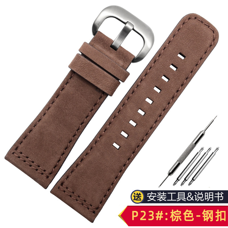 适配七个星期五手表表带牛皮q2 q3 p1系列磨砂真皮表带男士28mm p23