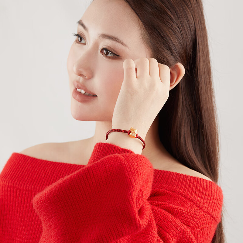 景幸福 马年十二生肖马本命年手链新中式国潮编织红手绳送女友生日礼物 福龙手链（黑绳）【顺丰空运】