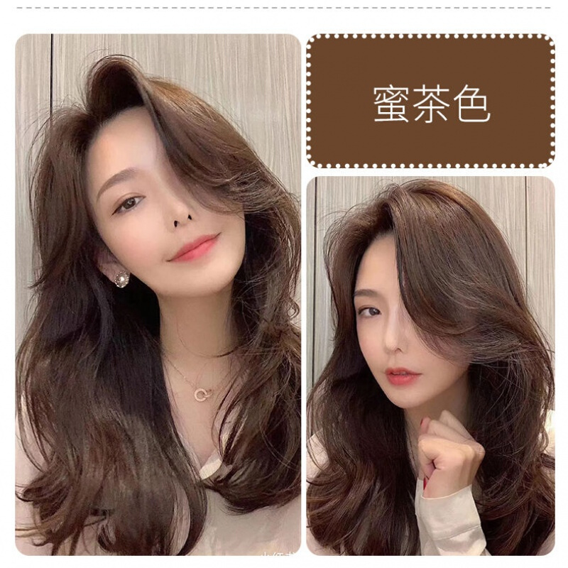 粉棕色染发剂2021流行色脏橘色莓果色学生染发膏女自己在家染头发 蜜