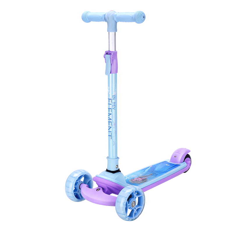 迪士尼（Disney）儿童滑板车1-3-6-12岁三轮踏板车闪光轮男女玩具车艾莎公主滑滑车