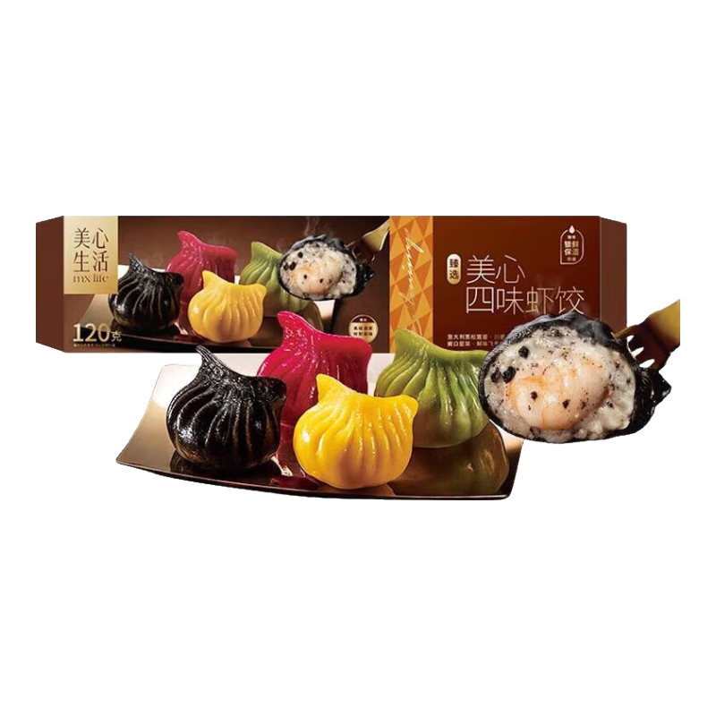 美心生活手作蝦餃 港式早餐面點(diǎn)手工制作營(yíng)養(yǎng)點(diǎn)心速凍面點(diǎn) 四色蝦餃皇