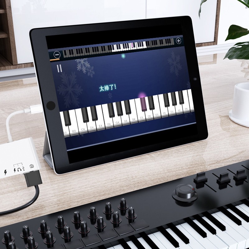 JOWOYE苹果手机转接头iPhone外接U盘USB3.0机械/移动硬盘转换器Type-c/iPad平板键盘鼠标相机OTG连接线