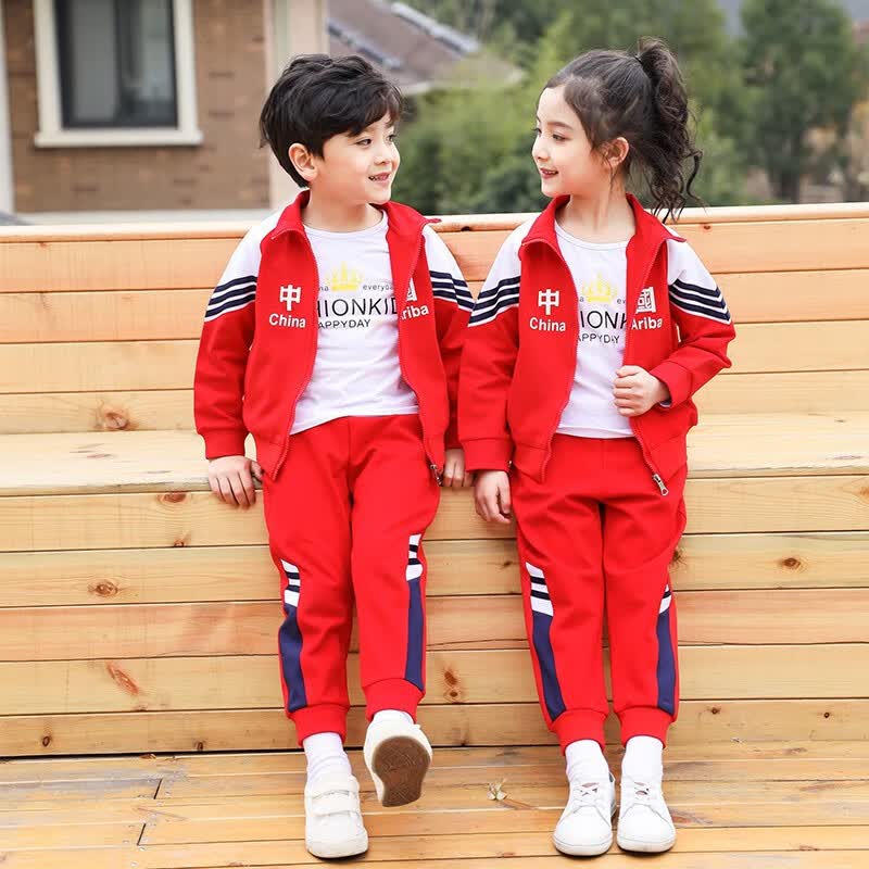 巴妮巴妮品牌中国风儿童校服小学生班服两件套春秋季一年级运动会幼儿园园服春秋套装 红色 120码建议115厘米身高左右怎么看?