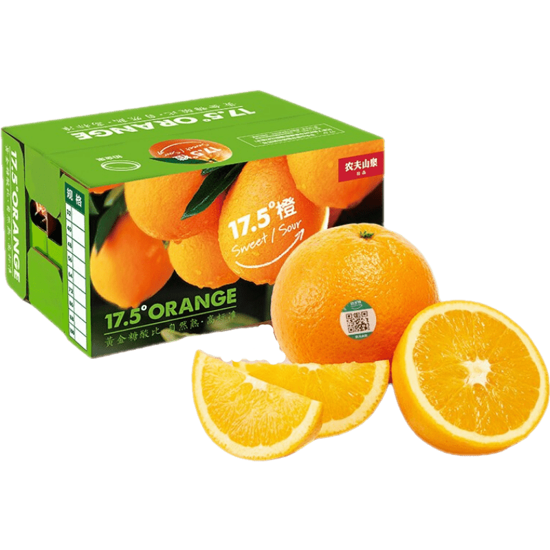 PLUS会员：NONGFU SPRING 农夫山泉 橙子 赣南脐橙 水果礼盒 5kg装 黄金果