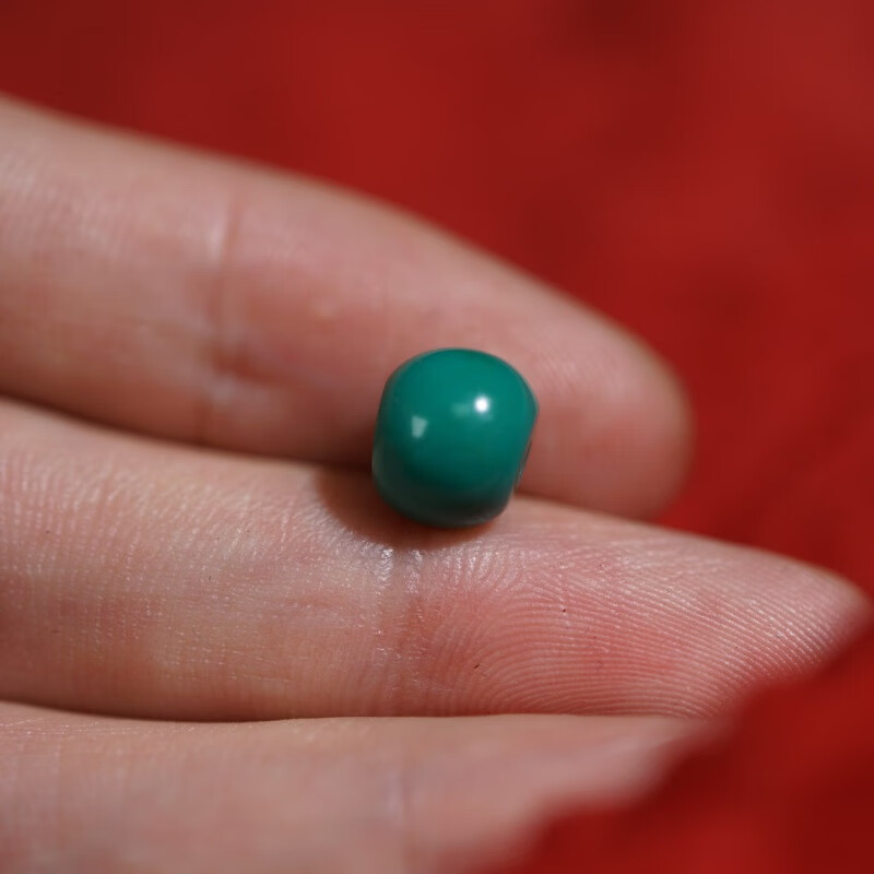 7mm天然原矿老绿松石高瓷蓝无铁线老绿松石