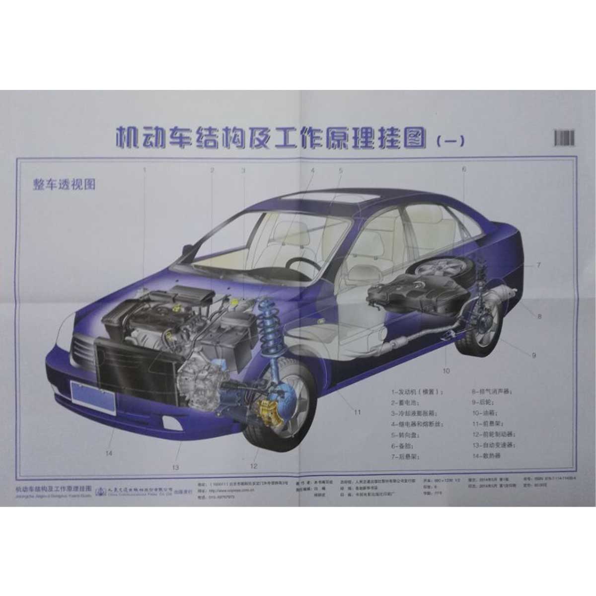 正版现货 机动车结构及工作原理挂图尺寸880*1230mm