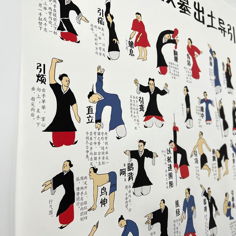 遥绾惜马王堆导引图新复原图高清原大复制品立轴装饰画萼裴 宣纸 未