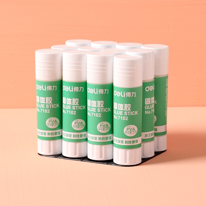 得力(deli)7102固体胶21g高粘度儿童学生财务胶水办公文具大号力胶棒