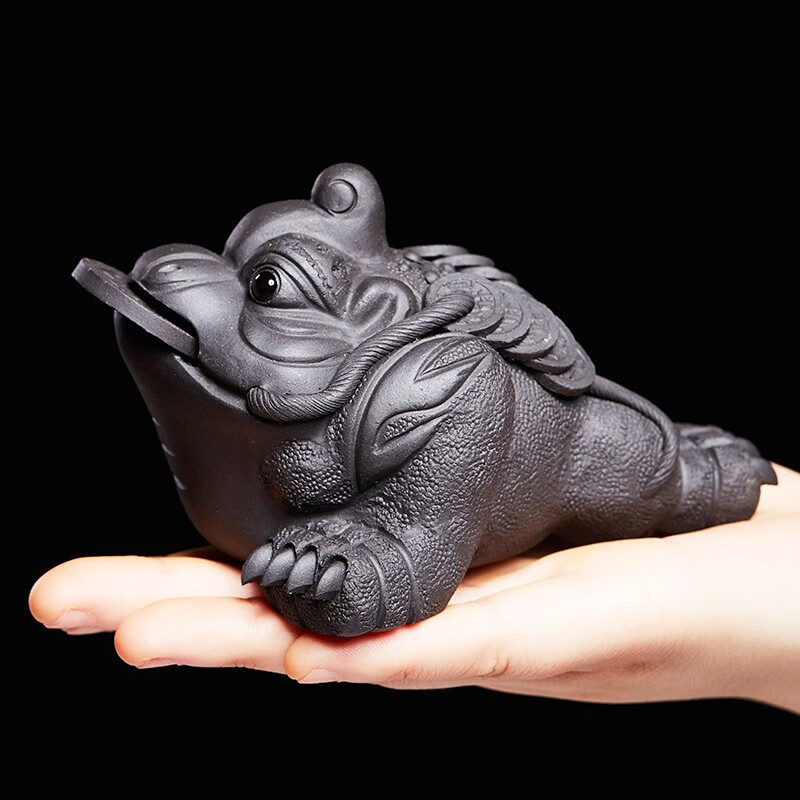 茶宠摆件金蟾精品可养紫砂茶宠功夫茶具配件茶玩茶道摆件 茶宠 金蟾王