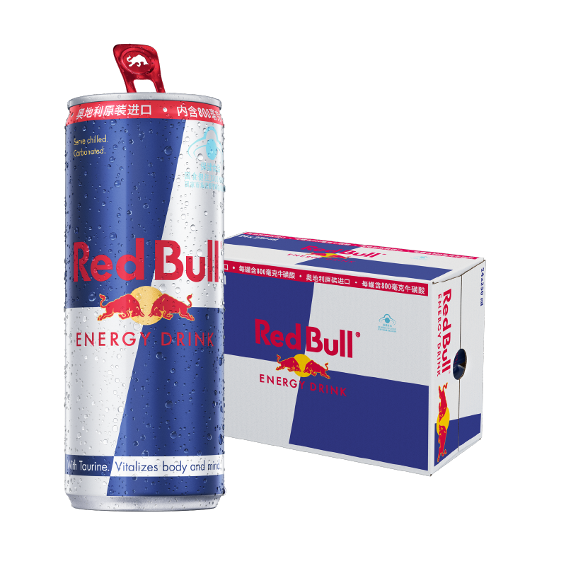 红牛（Red Bull）维生素功能饮料 原味含汽  奥地利原装进口 250ml*24罐212元