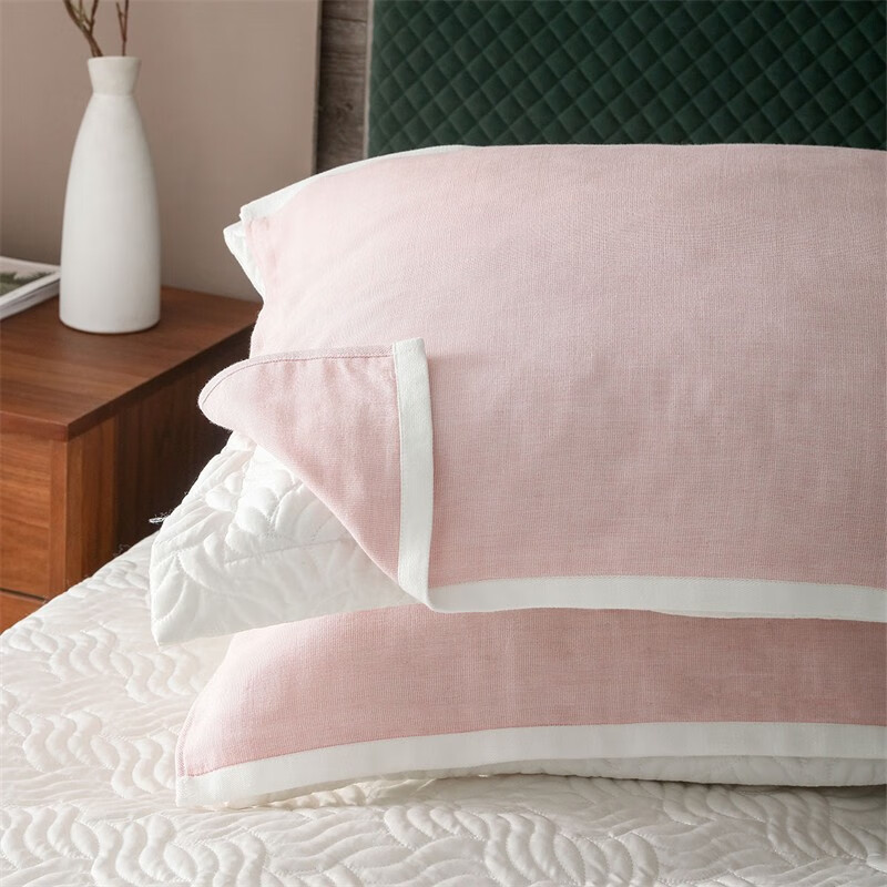 内野（UCHINO） 全棉清新一夏四重纱枕巾纯棉纱布枕头巾亲肤舒适柔软一等品A类 全棉四重纱枕巾-蓝色 50cm*80cm 2条装