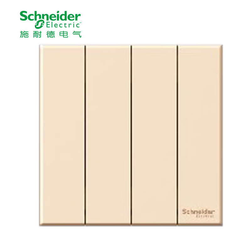 施耐德 悦远系列86型格调金色暗装开关面板 四开双控