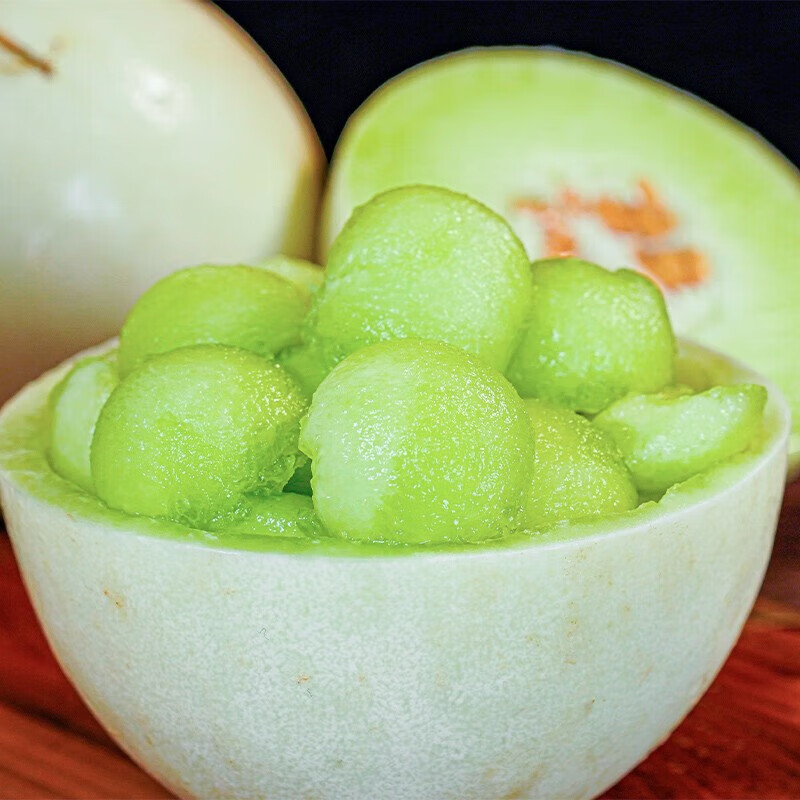 MZPLOI 海南冰淇淋玉菇甜瓜 4.5斤装净重4斤 2-3个 拍2份合发一箱 玉菇甜瓜3 净重4. 斤（ 2-3个 ）*