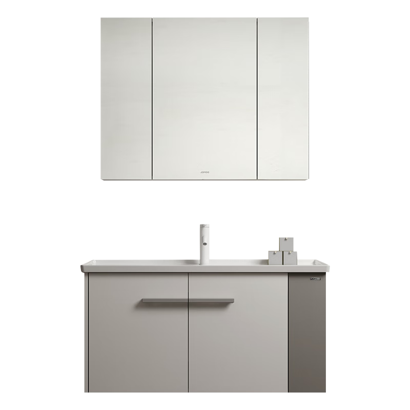 九牧（JOMOO）浴室柜 陶瓷一体盆奶油风极简侧开洗脸柜组合100cm A2716-167H-1