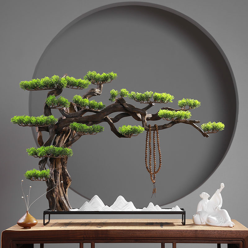 一木代传 创意枯山水禅意根雕摆件中式玄关酒柜办公室客厅电视柜茶室