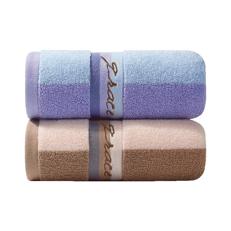 洁丽雅（Grace）A类长绒棉毛巾2条装加厚抗菌柔软强吸水洗澡洗脸加大面巾 110g/条