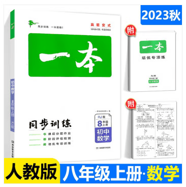 包邮2023秋一本同步训练八年级上册数学RJ人教版 初中生中考数学辅导练习题 初二8年级数学上册