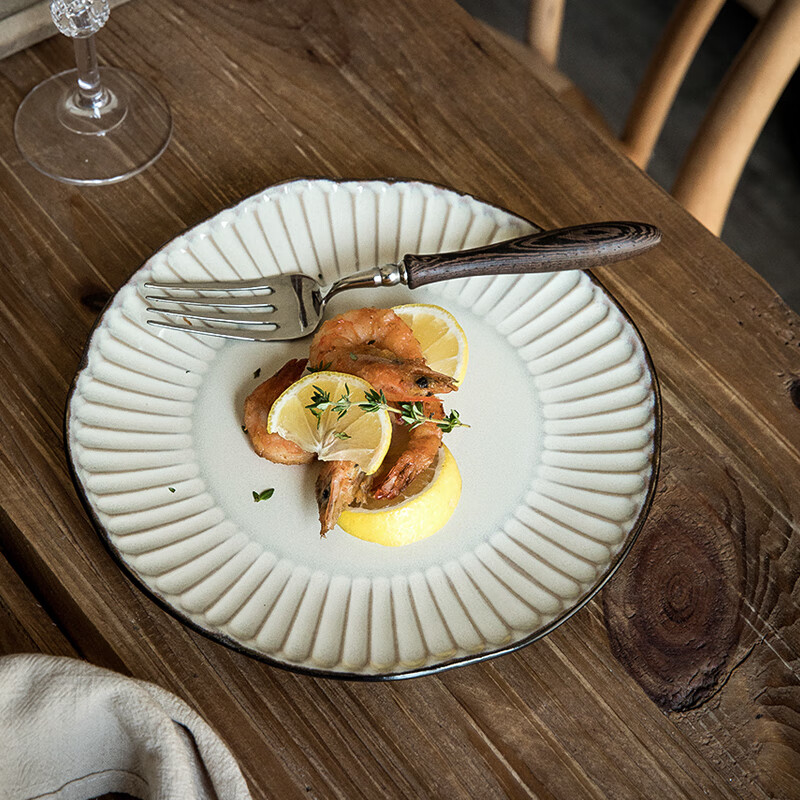 5英寸陶瓷沙拉盘牛排盘甜品摆盘 8.5英寸不规则平盘-洛特