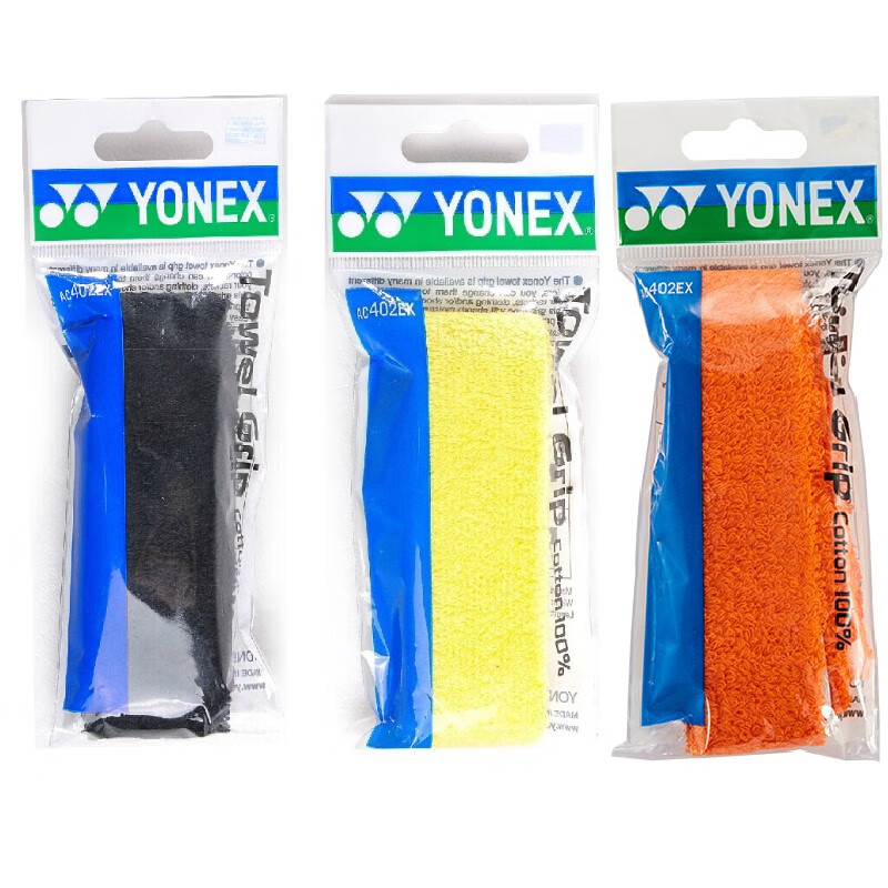YONEX尤尼克斯羽毛球拍毛巾胶AC-402手胶三个装  颜色随机