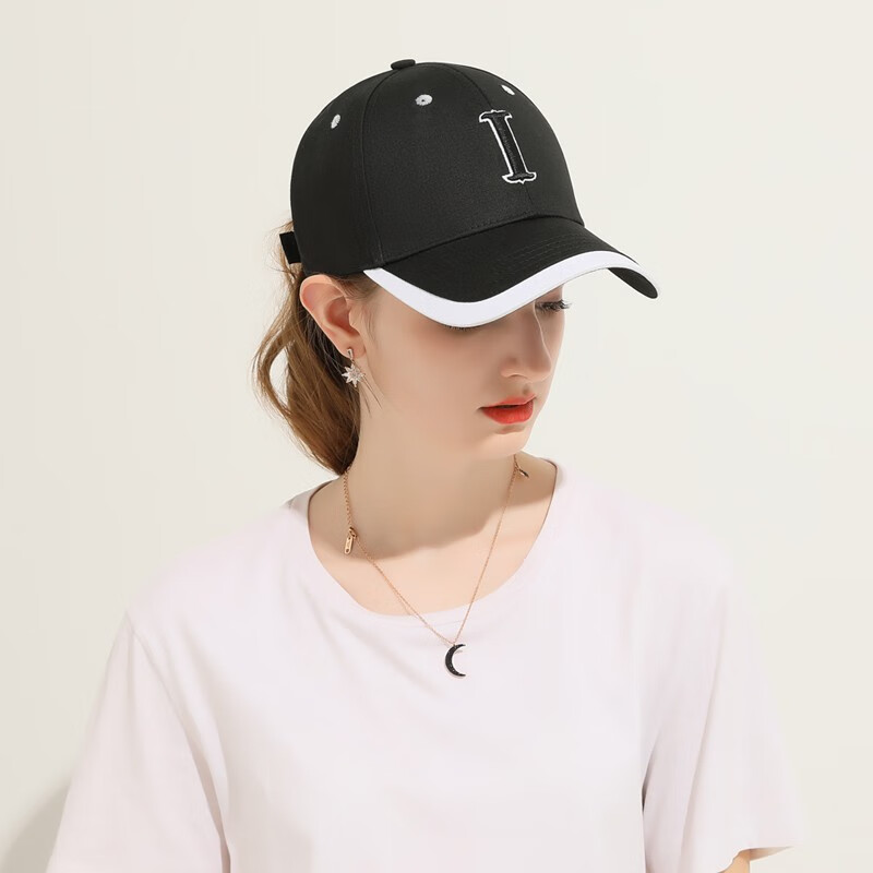 蒙斯朗瑞棒球帽女新款户外帽子男秋遮阳帽韩版鸭舌太阳帽夏防晒情侣百搭潮 黑色 男女通用