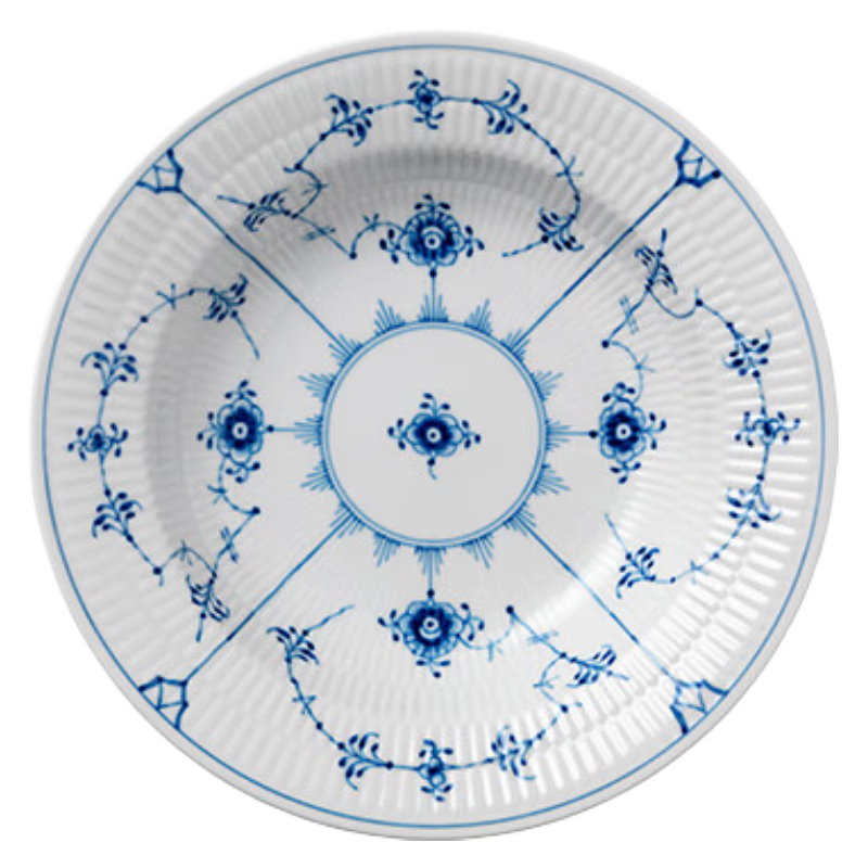 RoyalCopenhagen[送禮佳選]皇家哥本哈根平邊唐草手繪餐具餐盤菜盤家用喬遷禮 21x4cm深盤