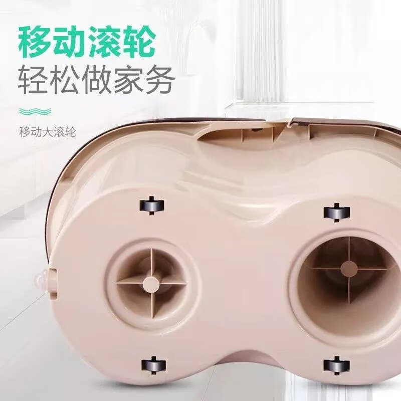 旋转拖把家用免手洗一拖净墩布桶自动式甩干地拖懒人拖地 北欧绿+1个拖把头
