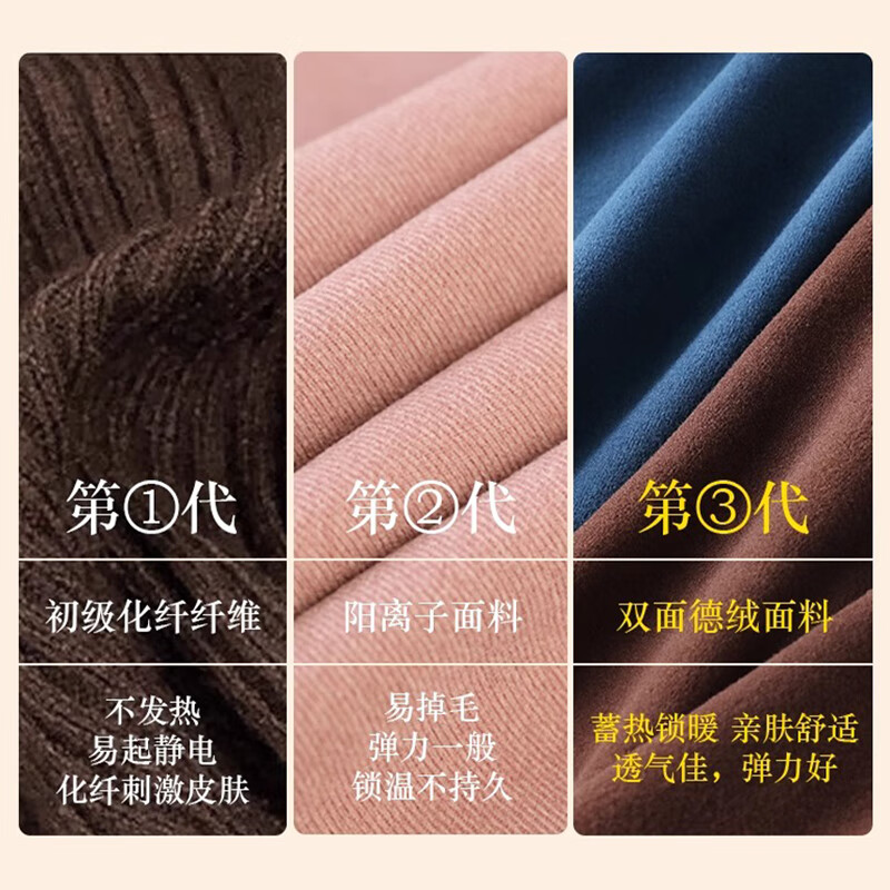 相伊恋人加绒打底衫女24年秋冬季新款德绒双面内搭半高领上衣加厚保暖衣 黑色 均码【适合80-140斤】