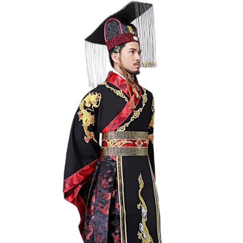 舒裟古代秦始皇服裝秦朝皇帝服大王漢武大帝天子服龍袍戲服影樓演出服 皇帝單帽子 均碼 160
