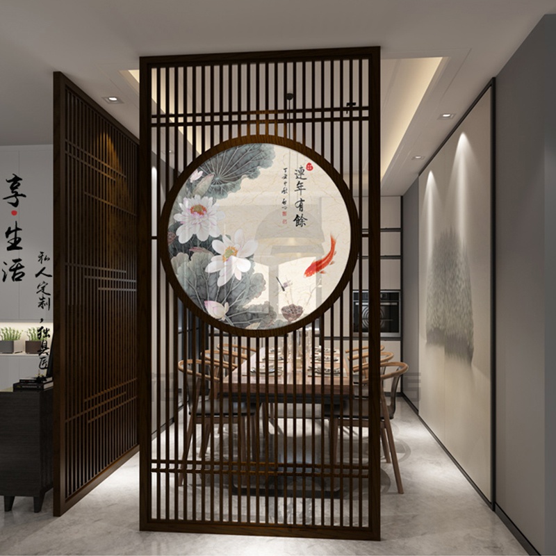 木条隔断木格栅新中式屏风仿古实木花格木格栅隔断玄关 定制专拍