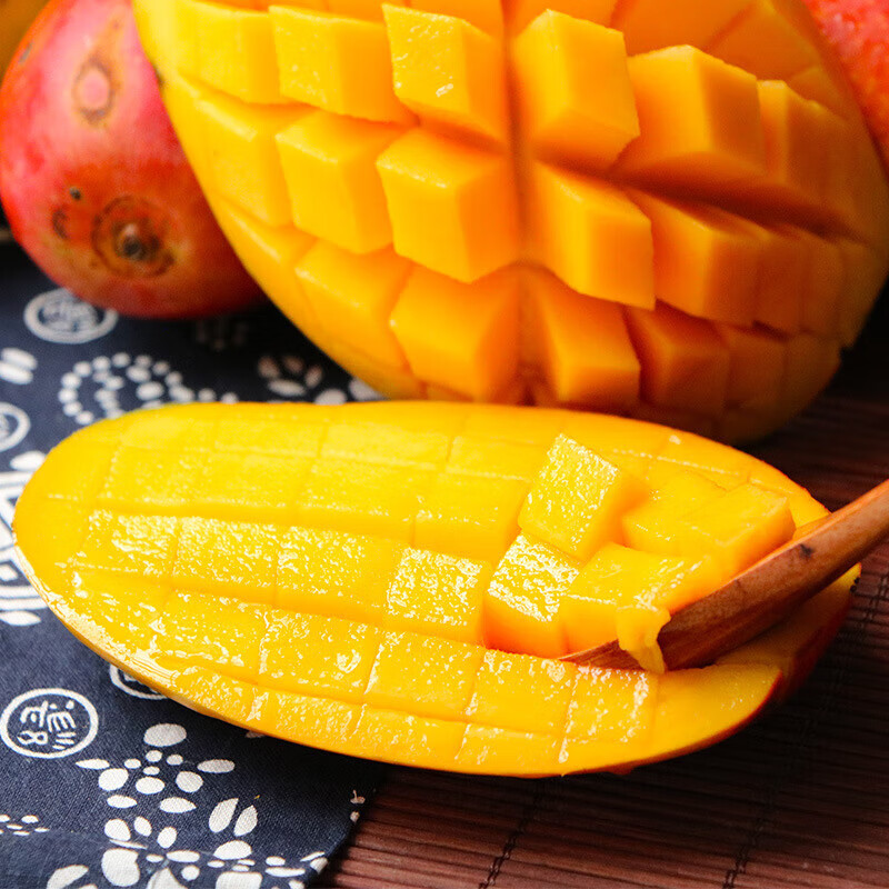 京蚨鲜海南三亚贵妃芒果新鲜水果礼盒当季现摘红金龙 带箱9.5-10斤中果【100-150克】净重9斤